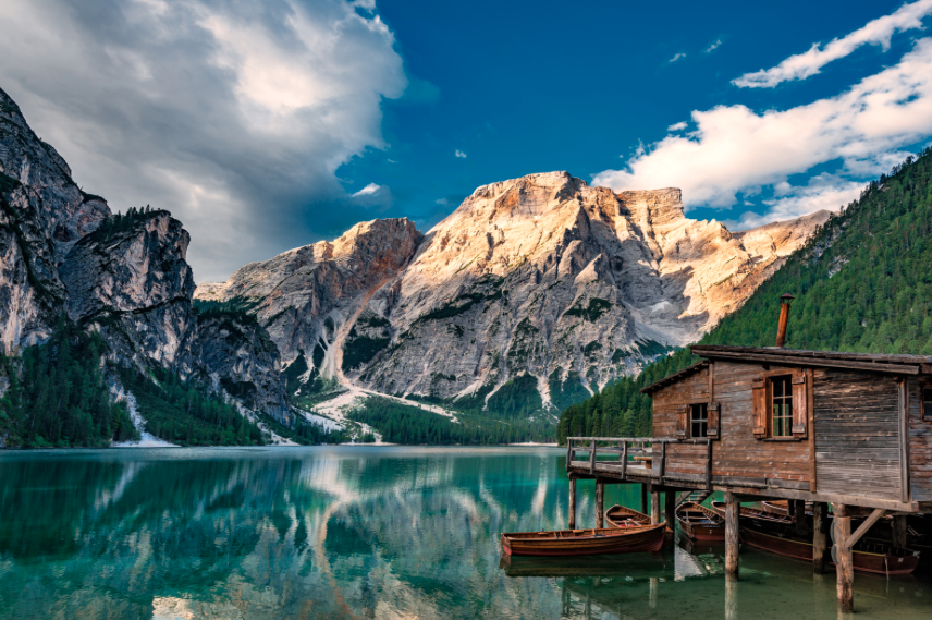 Le lac de Braies dans les Dolomites, Alta Via 1