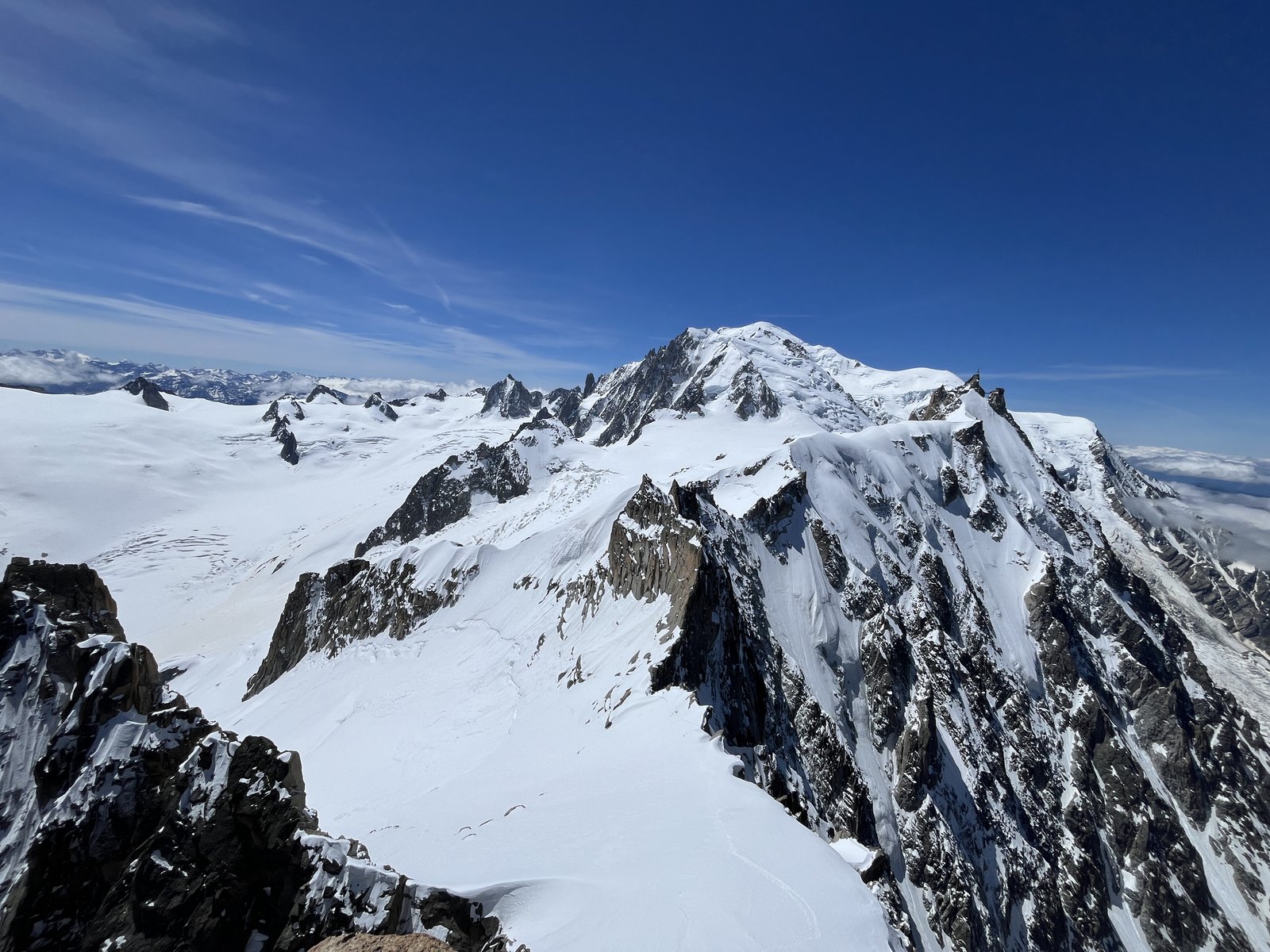 The line of the ridge, splitting north from south.