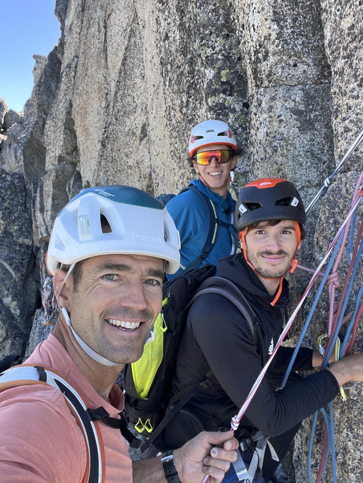 At the summit: with Tommy and Louis.