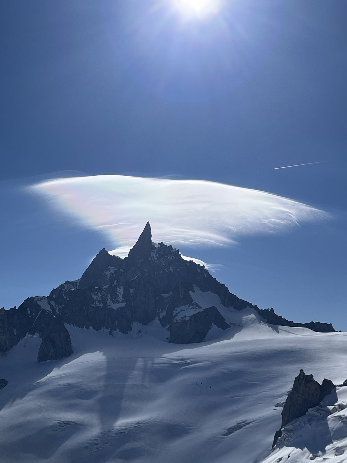 A satellite of the Mont Blanc du Tacul, slim and elegant.