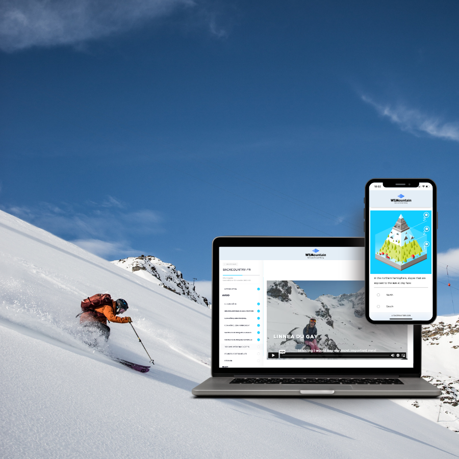WEMountain cours avalanche avec Nuyama pour le ski hors-piste et backcountry. WEMountain avalanche training with Nuyama for off-piste skiing and backcountry.