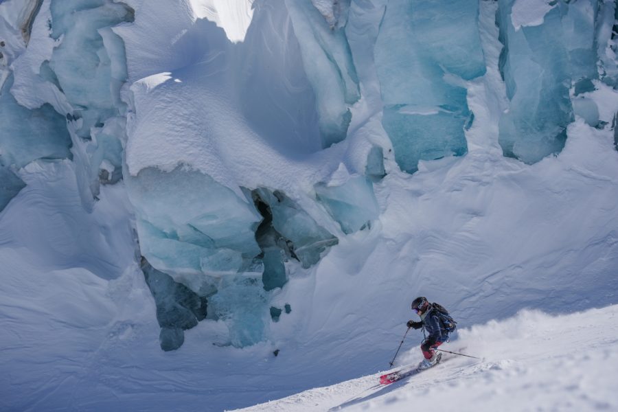 Ski dans les Alpes : la Vallée Blanche Chamonix. Ski the Alps: Vallée Blanche skiing Chamonix.
